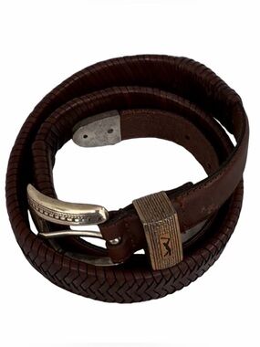 Brown Leather Top Grain 32 Inch Waist Golfer Belt Gold Plated Buckle